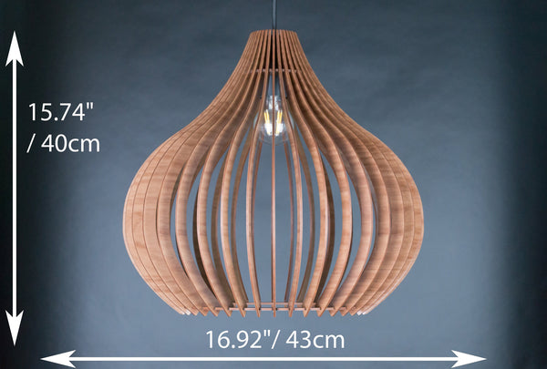 Bell wooden pendant light – mid-century and Scandinavian design – photo 11