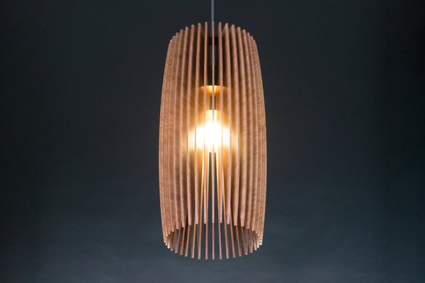 Column wooden pendant light – mid-century and Scandinavian design – photo 8