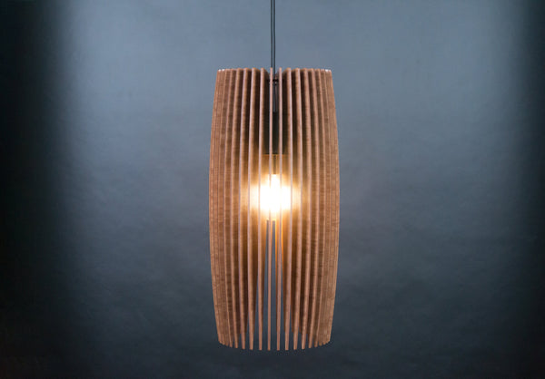 Column wooden pendant light – mid-century and Scandinavian design – photo 6
