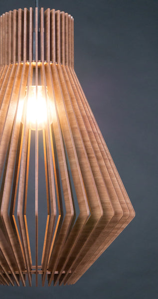 Cone wooden pendant light – mid-century and geometric design for the dining room – photo 4