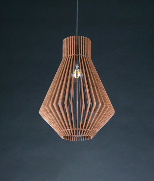 Cone wooden pendant light – mid-century and geometric design for the dining room – photo 7
