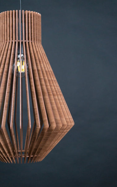Cone wooden pendant light – geometric design for the dining room – photo 5