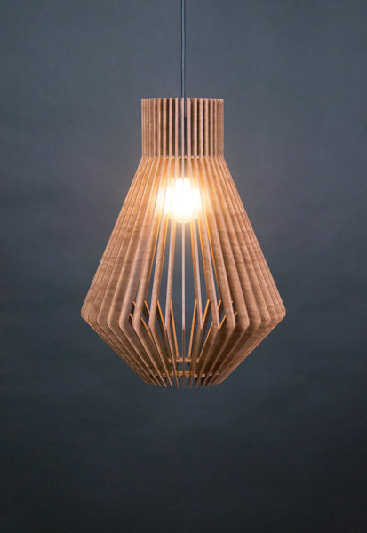 Cone wooden pendant light – geometric design for the dining room – photo 6