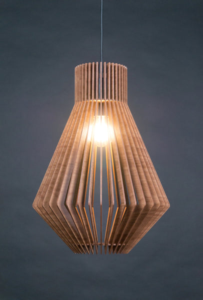 Cone wooden pendant light – mid-century and geometric design for the dining room – photo 2