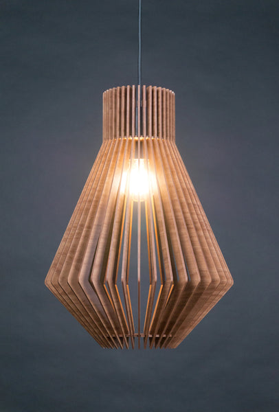 Cone wooden pendant light – geometric design for the dining room – photo 7