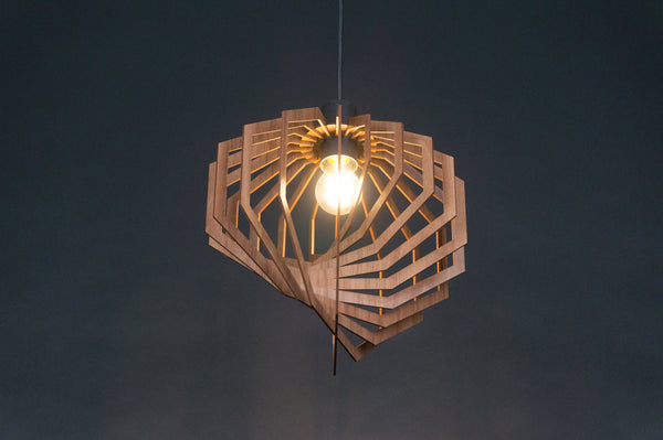 Vortex wooden pendant light – mid-century and Scandinavian design – photo 2
