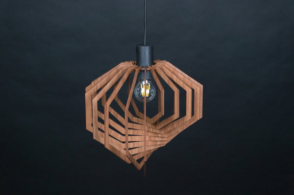 Octagon wooden pendant light – Scandinavian design for the dining room – photo 6