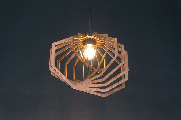Octagon wooden pendant light – Scandinavian design for the dining room – photo 3