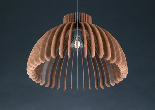 Dome wooden pendant light – geometric design for the dining room – photo 4