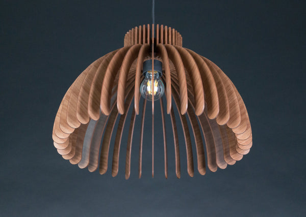 Dome wooden pendant light – geometric and mid-century design for the dining room – photo 7