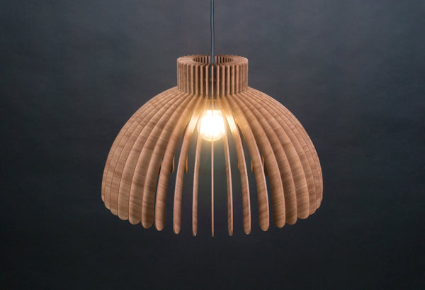 Dome wooden pendant light – geometric design for the dining room – photo 8