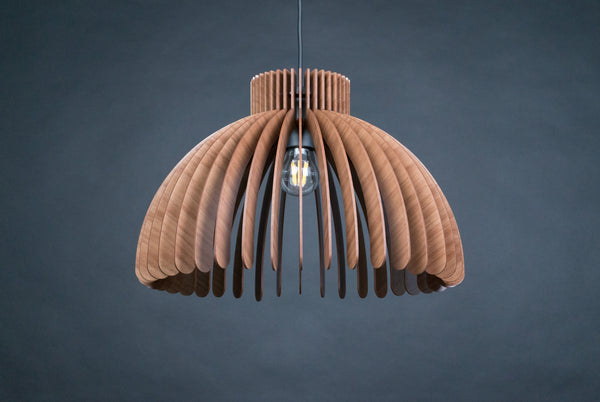 Dome wooden pendant light – geometric and mid-century design for the dining room – photo 9