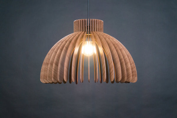 Dome wooden pendant light – geometric design for the dining room – photo 6