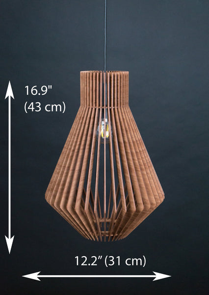 Cone wooden pendant light – geometric design for the dining room – photo 3
