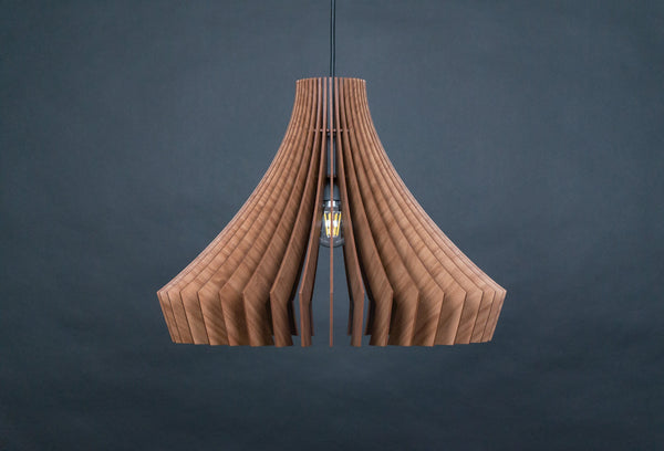 Pagoda wooden pendant light – industrial design for the dining room