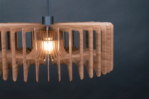 Crown wooden pendant light – geometric design for the dining room – photo 11