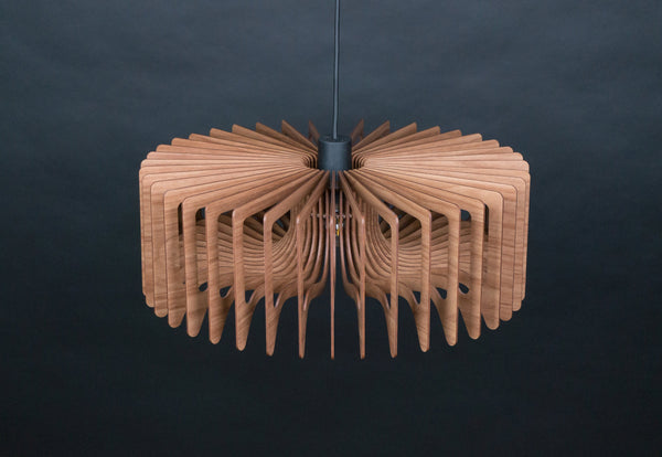 Crown wooden pendant light – geometric design for the dining room – photo 11