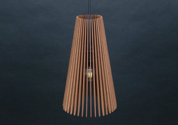 Taper wooden pendant light – mid-century design – photo 4