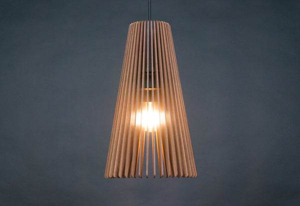 Taper wooden pendant light – mid-century design – photo 7