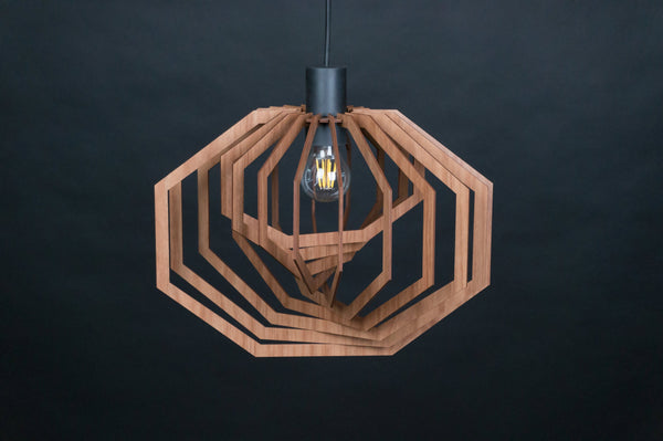 Vortex wooden pendant light – mid-century and Scandinavian design – photo 9