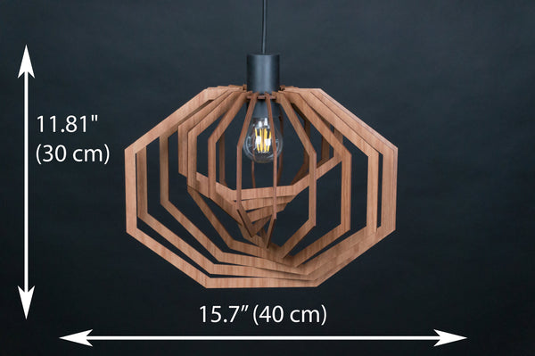 Vortex wooden pendant light – mid-century and Scandinavian design – photo 5