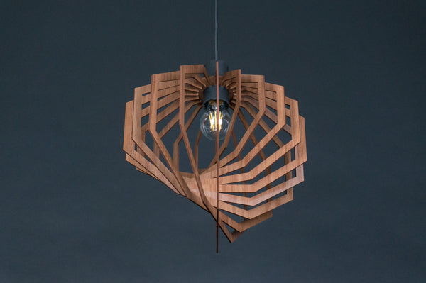 Octagon wooden pendant light – geometric and Scandinavian design for the dining room – photo 5