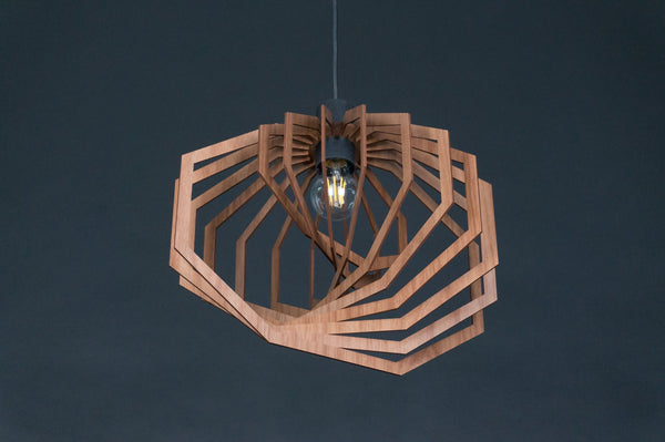 Vortex wooden pendant light – mid-century and Scandinavian design – photo 8