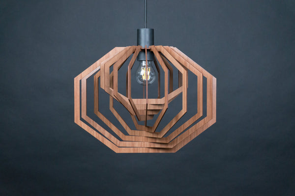 Octagon wooden pendant light – Scandinavian design for the dining room – photo 4