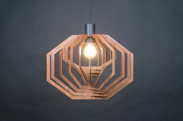 Octagon wooden pendant light – Scandinavian design for the dining room