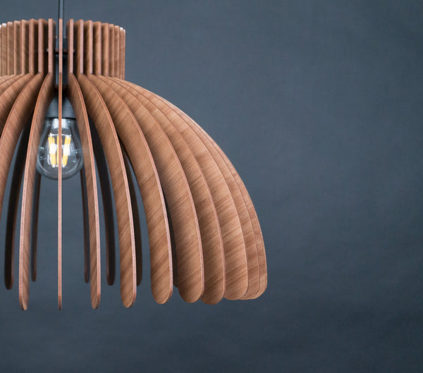 Dome wooden pendant light – geometric design for the dining room – photo 3