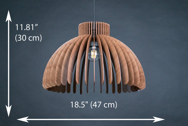 Dome wooden pendant light – geometric and mid-century design for the dining room – photo 4