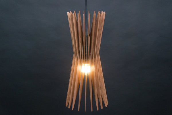 Hourglass wooden pendant light – Scandinavian design – photo 6