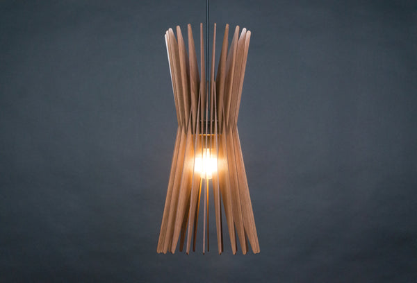 Hourglass wooden pendant light – Scandinavian design – photo 2