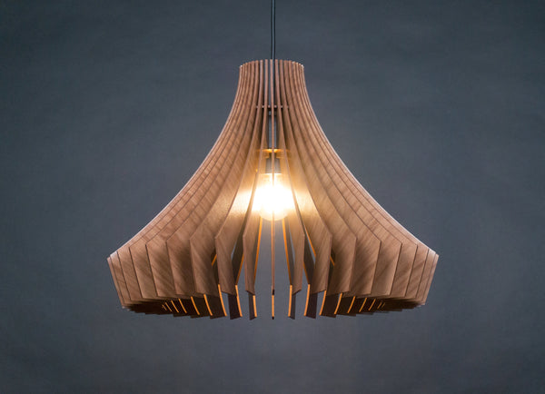 Pagoda wooden pendant light – industrial design for the dining room – photo 8
