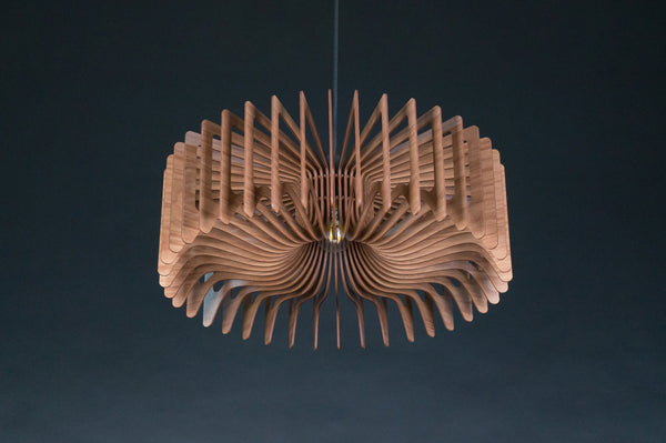 Crown wooden pendant light – geometric design for the dining room – photo 14