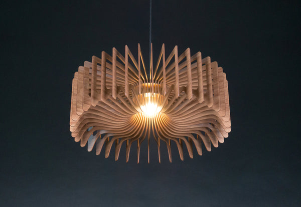 Crown wooden pendant light – geometric design for the dining room – photo 15