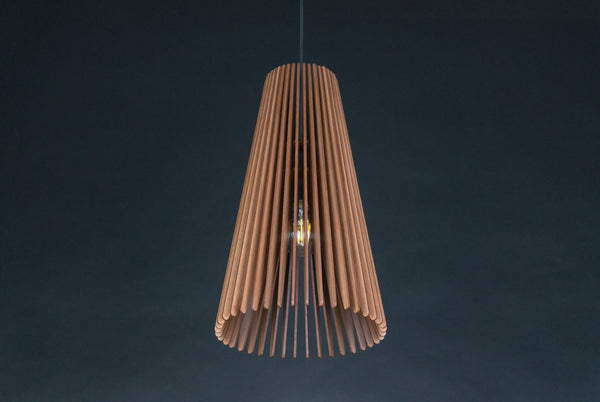 Taper wooden pendant light – mid-century design – photo 5
