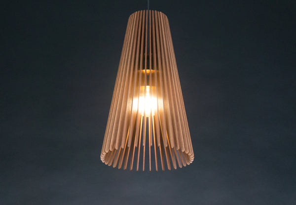 Taper wooden pendant light – mid-century design – photo 9