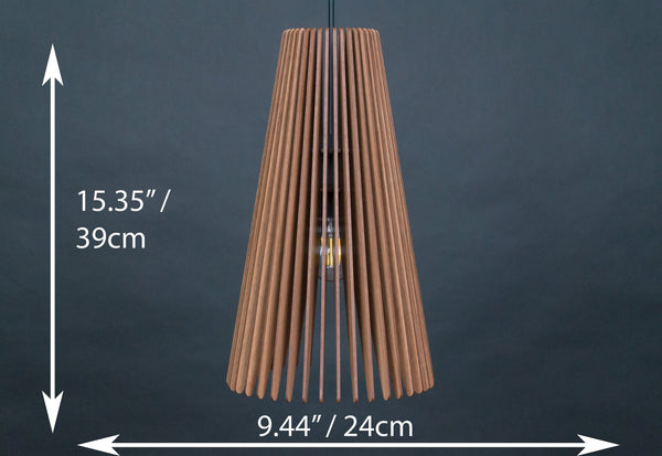 Taper wooden pendant light – mid-century design – photo 5