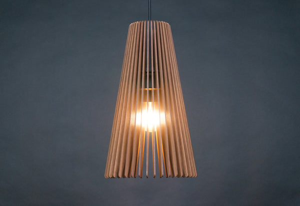 Taper wooden pendant light – mid-century design – photo 2