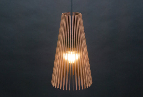 Taper wooden pendant light – mid-century design