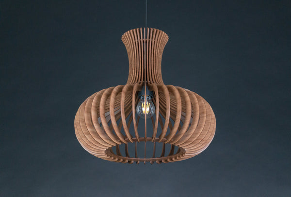 Vase wooden pendant light – mid-century and Scandinavian design – photo 9