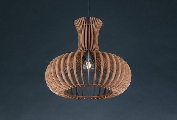 Vase wooden pendant light – Scandinavian and mid-century design – photo 5