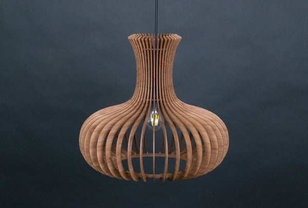 Vase wooden pendant light – Scandinavian and mid-century design – photo 3