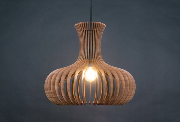 Vase wooden pendant light – mid-century and Scandinavian design – photo 2