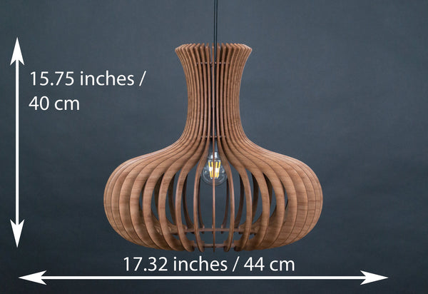 Vase wooden pendant light – mid-century and Scandinavian design – photo 5