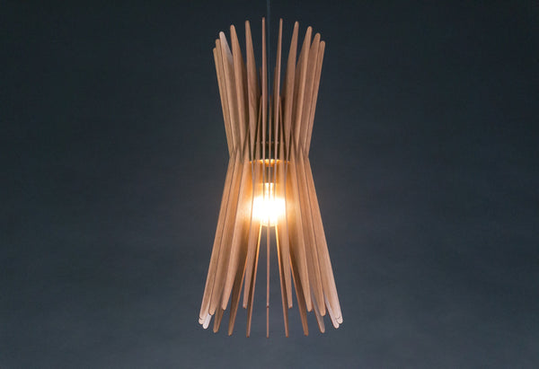 Hourglass wooden pendant light – Scandinavian design – photo 3