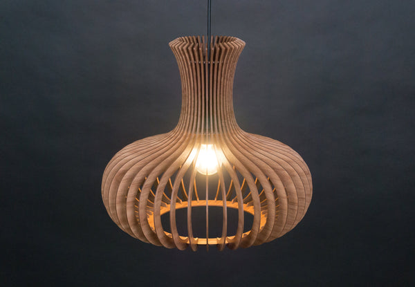 Vase wooden pendant light – mid-century and Scandinavian design – photo 3