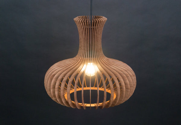 Vase wooden pendant light – mid-century and Scandinavian design – photo 3
