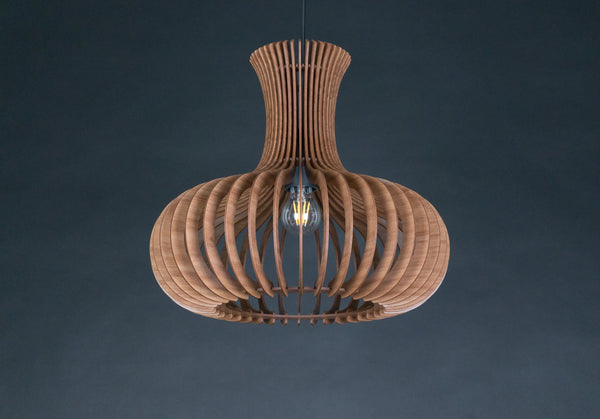 Vase wooden pendant light – mid-century and Scandinavian design – photo 6